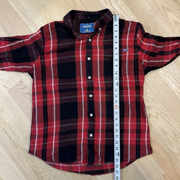 Chubbies Flannel Shirt Men's Large Red Plaid Long Sleeve Button Down Casual Work - Picture 10 of 11